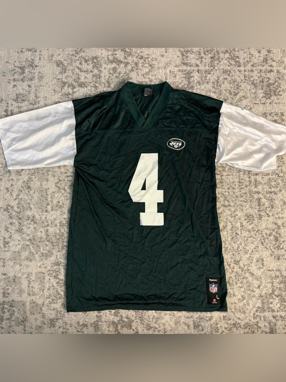 Brett Favre New York Jets Green & White Football Jersey Size Large